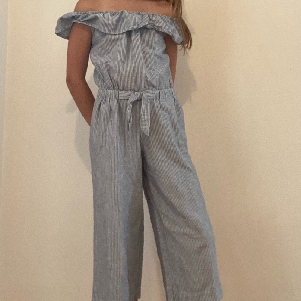 Blue and white striped Gap romper!!